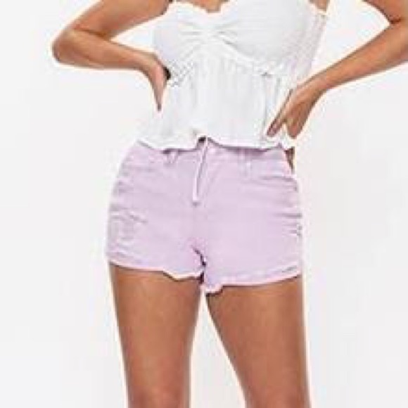YMI HIGH-RISE FRAYED HEM ROLL UP CUFFED SHORTS - Picture 5 of 5